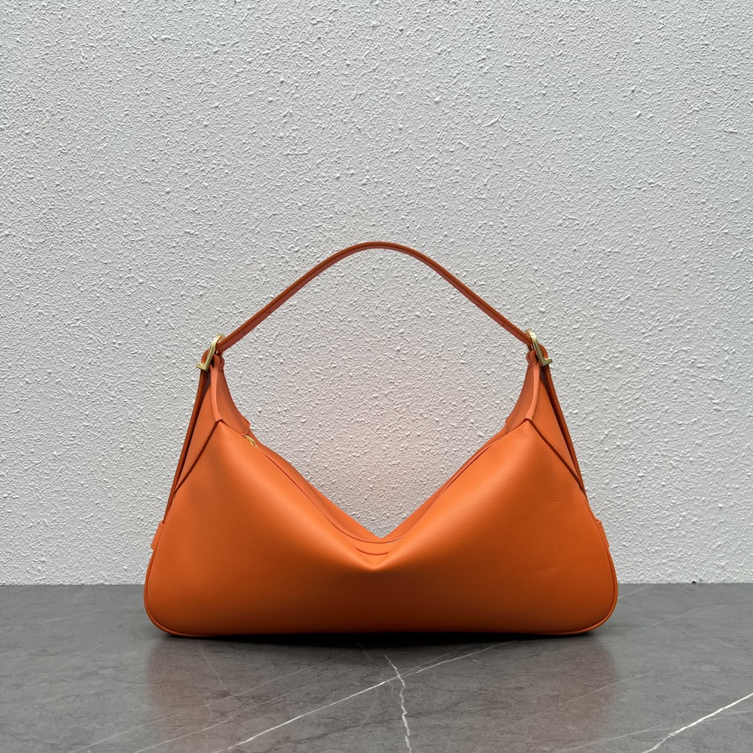 Celine Medium Romy Shoulder Bag Handbag In Supple Calfskin Orange 197443